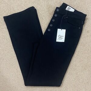 COSMIC BLUE LOVE Carbon Copy Bootcut Button Fly Jean Pants Women's Size 31
